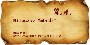Miloszav Ambró névjegykártya